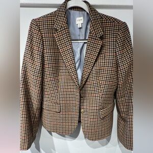 J.CREW WOOL-BLEND SCHOOLBOY BLAZER IN HOUNDSTOOTH